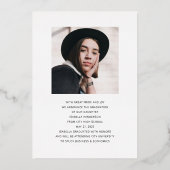 2フォトゴールドフォイル卒業発表 箔招待状 (裏面)