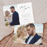 2フォトシモダンック書結婚道 サンキューカード<br><div class="desc">シンプルバックにモダン写真を追加した結婚サンキューカードと写真。このカードは、の結婚、ブライダルシャワー、婚約、記念日、または任意の特別なイベントに使用できる。このデザインの詳細なカスタマイズについてクリックは、青色のデザインツールボタンをクリック。</div>