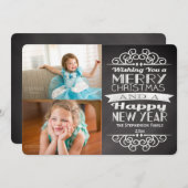 2フォトシャルボードヴィンテージカスタムクリスマス シーズンカード (正面/裏面)