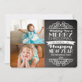 2フォトシャルボードヴィンテージカスタムクリスマス シーズンカード