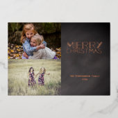 2フォトシャルボードヴィンテージカスタムクリスマス 箔シーズンカード (正面)