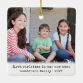 2フォトシンプルタイプライター引っ越し祝いパーティー セラミックオーナメント (裏面)