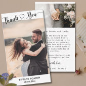 2フォトシンプルハートエレガントなウェディングハンド ノートカード