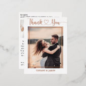 2フォトシンプルハートエレガントなウェディングハンド 箔シーズンポストカード (正面/裏面)