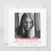 2フォトシンプルミニマモダンリストスクエア卒業 案内状 (正面)