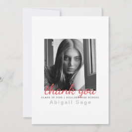 2フォトシンプルミニマモダンリスト卒業 サンキューカード