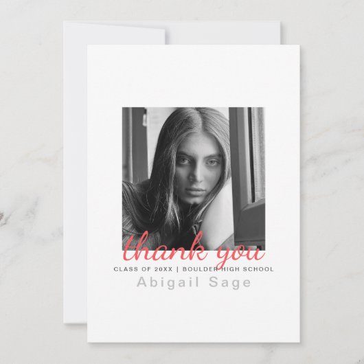 2フォトシンプルミニマモダンリスト卒業 サンキューカード (正面)