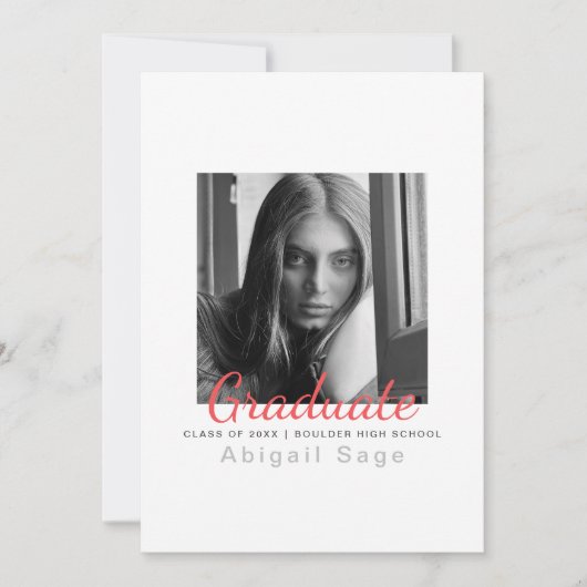 2フォトシンプルミニマモダンリスト卒業 招待状 (正面)