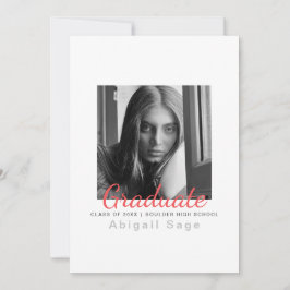 2フォトシンプルミニマモダンリスト卒業 招待状