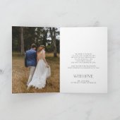 2フォトシンプルモダンタイポグラフィ結婚折り曲げ サンキューカード (内部)