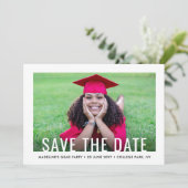 2フォトシンプルモダン卒業日保存 招待状 (スタンド正面)