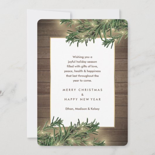 2フォトジョイオーナメントヴィンテージウッド&ガーランドライト シーズンカード (裏面)