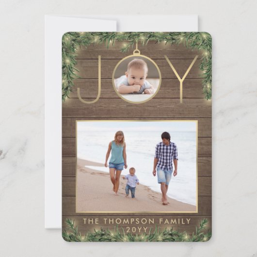 2フォトジョイオーナメントヴィンテージウッド&ガーランドライト シーズンカード (正面)