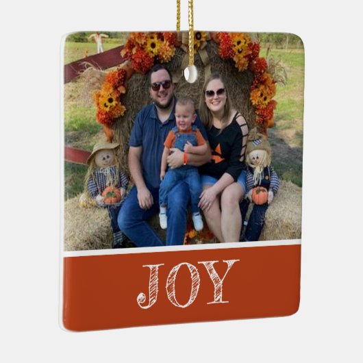 2フォトジョイ燃えたオレンジ色の錆紅葉休日 セラミックオーナメント (右)