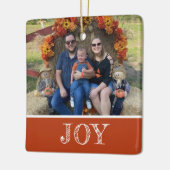 2フォトジョイ燃えたオレンジ色の錆紅葉休日 セラミックオーナメント (左)