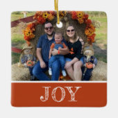 2フォトジョイ燃えたオレンジ色の錆紅葉休日 セラミックオーナメント (正面)