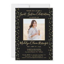 2フォトスイート16ブラックモダンおよび金ゴールドグリッター