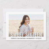 2フォトスイート16モダン第ミニマル1誕生日 招待状 (正面)