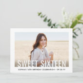 2フォトスイート16モダン第ミニマル1誕生日 招待状 (スタンド正面)