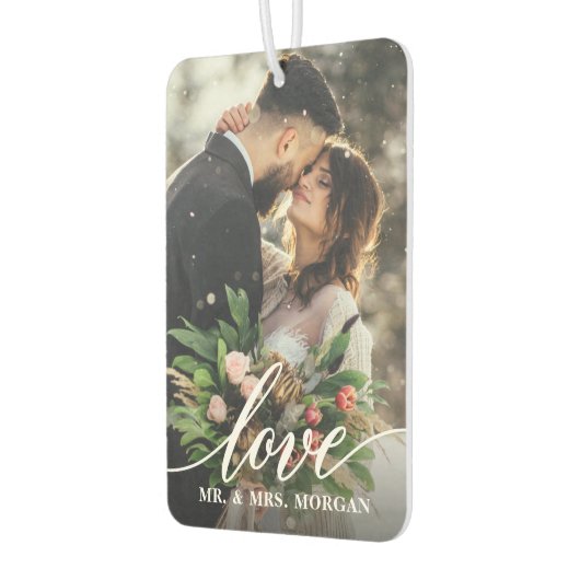 2フォトスエレガントクリプトの愛パーソナライズされた カーエアーフレッシュナー (左)