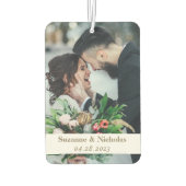 2フォトスエレガントクリプトの愛パーソナライズされた カーエアーフレッシュナー (裏面)