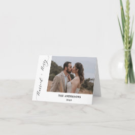 2フォトスクメリーリッ結婚したトの結婚クリスマス サンキューカード