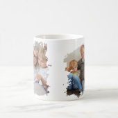 2フォトスクライブラフレームのテンプレート パーソナライズされた コーヒーマグカップ (中央)
