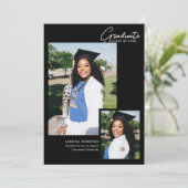 2フォトスクリプトタイポグラフィ卒業 案内状 (スタンド正面)