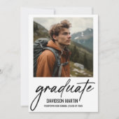 2フォトスクリプトモダンの卒業 案内状 (正面)