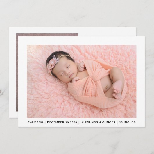 2フォトスクリプト名の誕生のお知らせ (正面/裏面)