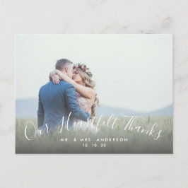 2フォトスクリプト感謝していハートフェル結婚の感謝 ポストカード