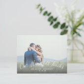 2フォトスクリプト感謝していハートフェル結婚の感謝 ポストカード (スタンド正面)