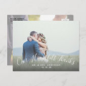 2フォトスクリプト感謝していハートフェル結婚の感謝 ポストカード (正面/裏面)