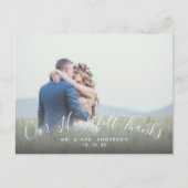 2フォトスクリプト感謝していハートフェル結婚の感謝 ポストカード (正面)