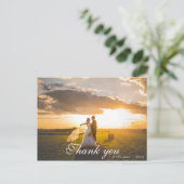 2フォトスクリプト結婚レタードありがとう ポストカード (スタンド正面)