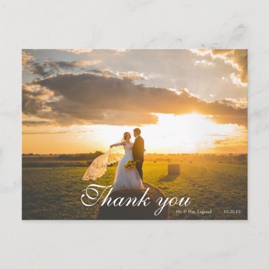 2フォトスクリプト結婚レタードありがとう ポストカード (正面)