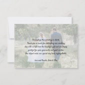 2フォトススタイリッシュクリプト書道結婚の サンキューカード (裏面)