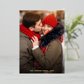 2フォトスパークルメリークリスマスグリーティング金ゴールド 箔シーズンカード (立ち正面)