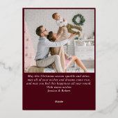 2フォトスパークルメリークリスマスグリーティング金ゴールド 箔シーズンカード (裏面)