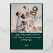 2フォトスパークルメリークリスマスグリーティング金ゴールド 箔シーズンカード (裏面)