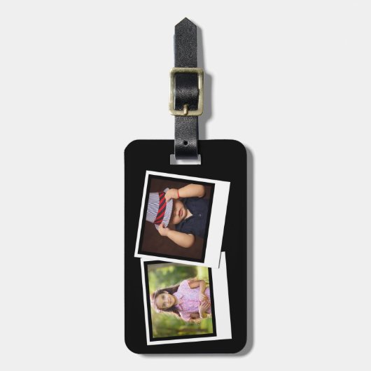 2フォトスパーソナライズされたナップショットのフレームカスタムの色 ラゲッジタグ (正面縦)
