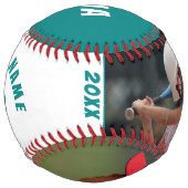 2フォトソフトボールティール（緑がかった色）プレイヤー番号チーム名 ソフトボール (裏面)