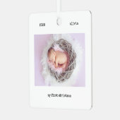 2フォトタイプモダンライターのマイ初めてのクリスマス メタルオーナメント (正面左)