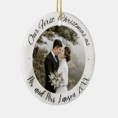 2フォトデルの初めてのクリスマス結婚したフェイクオーナメント セラミックオーナメント (右)
