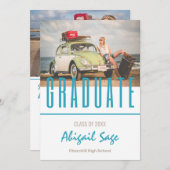 2フォトトレンディーモダンビーチVer 2卒業 招待状 (正面/裏面)