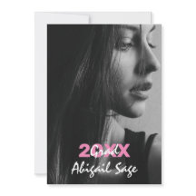 2フォトトレンディーモダンピンクと白の卒業