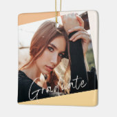 2フォトトレンディーモダン自然卒業クリスマス セラミックオーナメント (左)