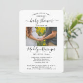 2フォトドライブバイの社会的距離の赤ちゃんシャワー 招待状 (スタンド正面)