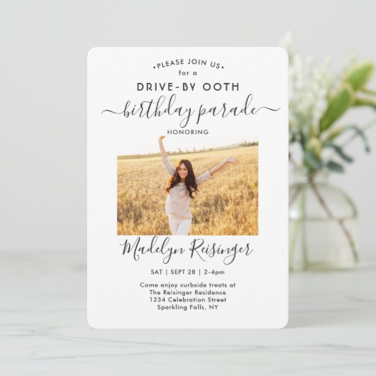 2フォトドライブバイソーシャル配信バースデーパーティー 招待状 (スタンド正面)