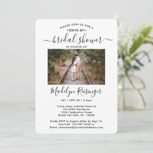 2フォトドライブバイソーシャル配信ブライダルシャワー 招待状 (スタンド正面)